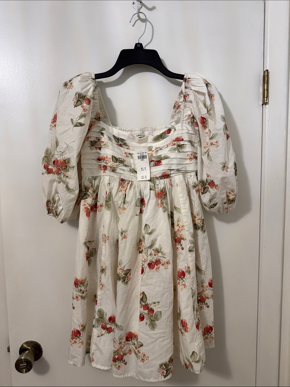 Abercrombie & Fitch Cream Mini Dress with Red Floral Print